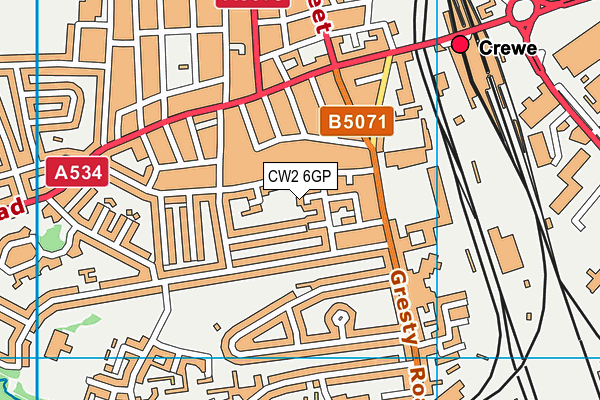 CW2 6GP map - OS VectorMap District (Ordnance Survey)