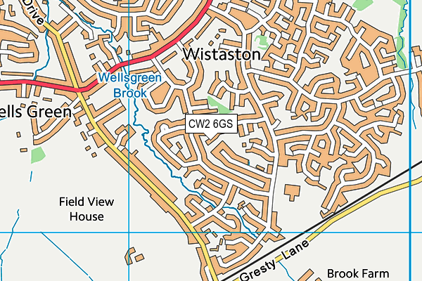 CW2 6GS map - OS VectorMap District (Ordnance Survey)