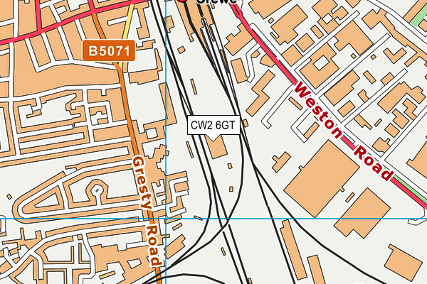 CW2 6GT map - OS VectorMap District (Ordnance Survey)
