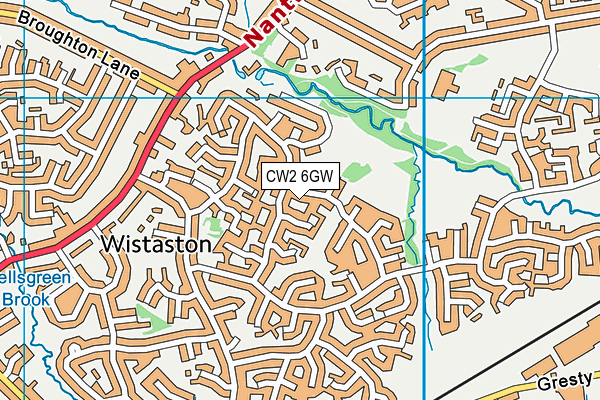 CW2 6GW map - OS VectorMap District (Ordnance Survey)