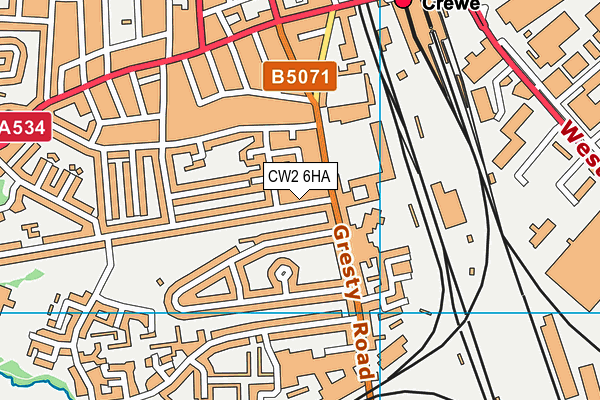 CW2 6HA map - OS VectorMap District (Ordnance Survey)