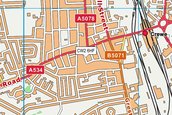 CW2 6HF map - OS VectorMap District (Ordnance Survey)