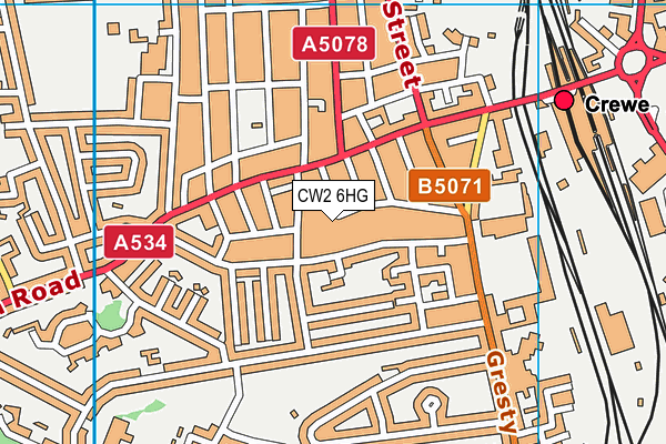 CW2 6HG map - OS VectorMap District (Ordnance Survey)