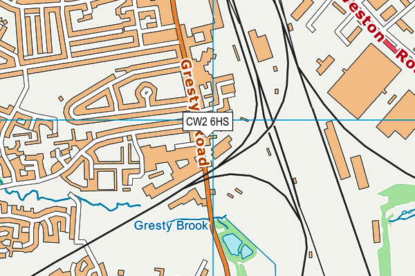 CW2 6HS map - OS VectorMap District (Ordnance Survey)