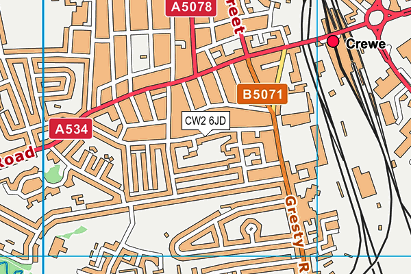 CW2 6JD map - OS VectorMap District (Ordnance Survey)