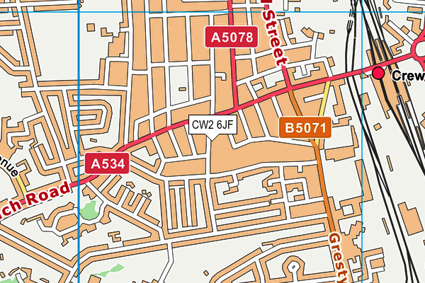 CW2 6JF map - OS VectorMap District (Ordnance Survey)