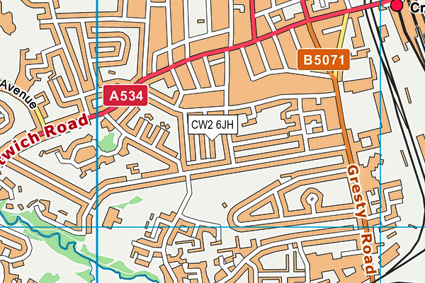 CW2 6JH map - OS VectorMap District (Ordnance Survey)