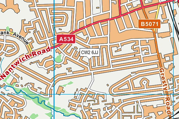 CW2 6JJ map - OS VectorMap District (Ordnance Survey)