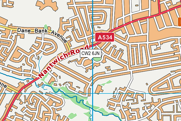 CW2 6JN map - OS VectorMap District (Ordnance Survey)