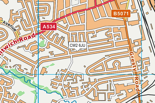 CW2 6JU map - OS VectorMap District (Ordnance Survey)