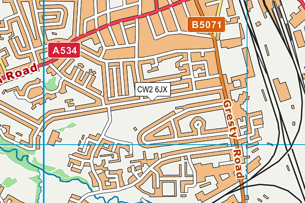 CW2 6JX map - OS VectorMap District (Ordnance Survey)