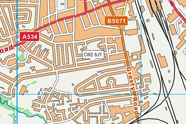 CW2 6JY map - OS VectorMap District (Ordnance Survey)