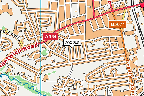 CW2 6LD map - OS VectorMap District (Ordnance Survey)