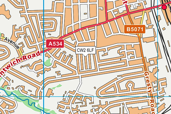 CW2 6LF map - OS VectorMap District (Ordnance Survey)