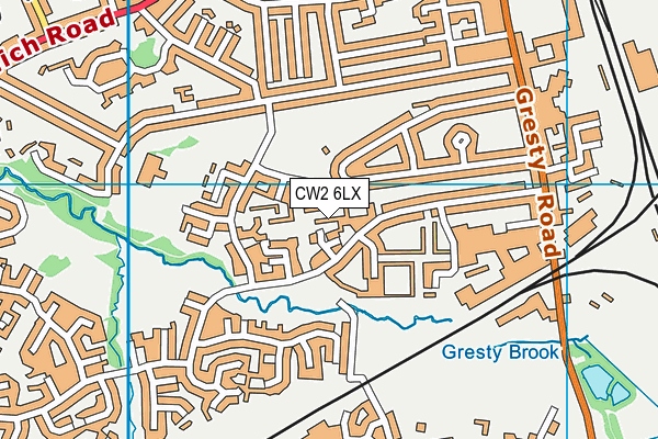 CW2 6LX map - OS VectorMap District (Ordnance Survey)
