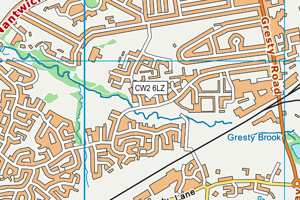 CW2 6LZ map - OS VectorMap District (Ordnance Survey)