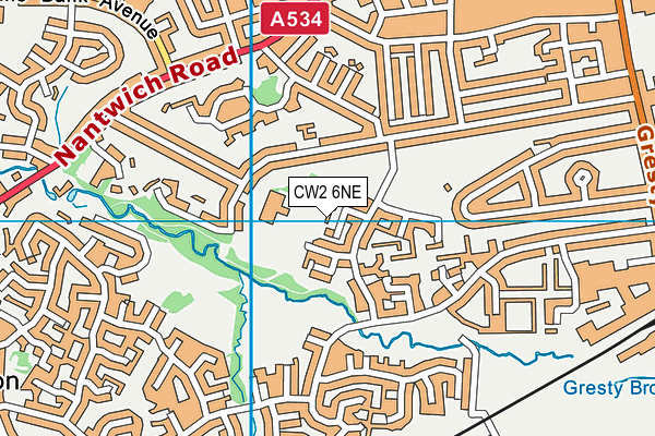 CW2 6NE map - OS VectorMap District (Ordnance Survey)