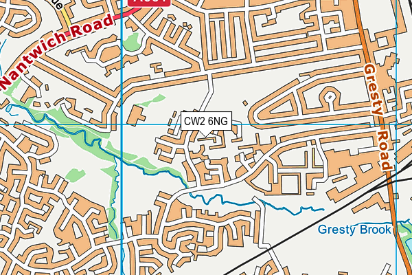 CW2 6NG map - OS VectorMap District (Ordnance Survey)