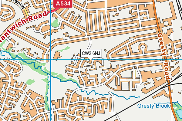 CW2 6NJ map - OS VectorMap District (Ordnance Survey)