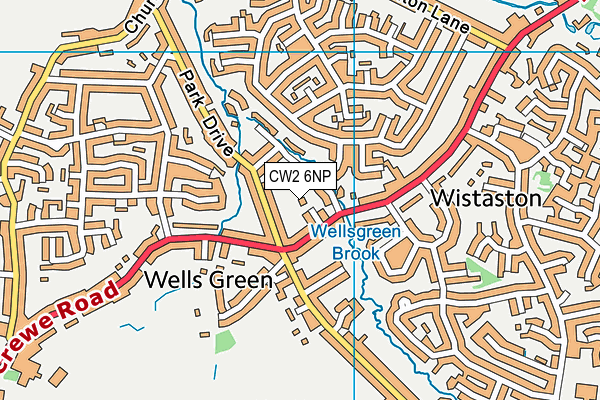 CW2 6NP map - OS VectorMap District (Ordnance Survey)