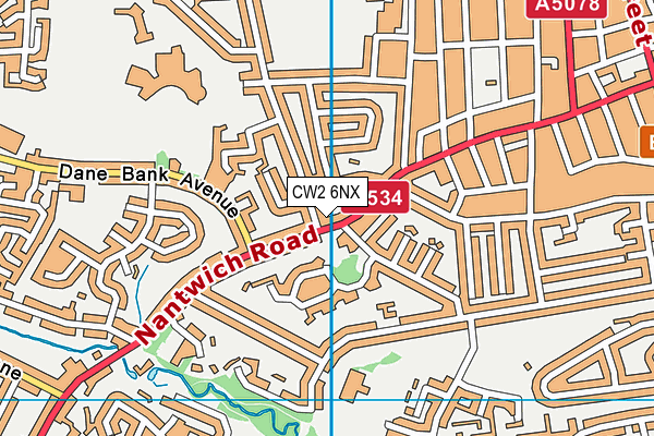 CW2 6NX map - OS VectorMap District (Ordnance Survey)