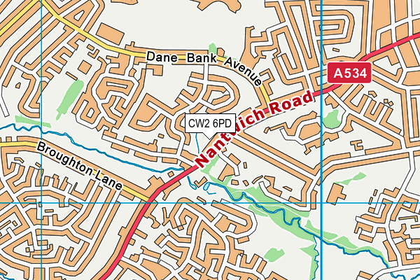 CW2 6PD map - OS VectorMap District (Ordnance Survey)