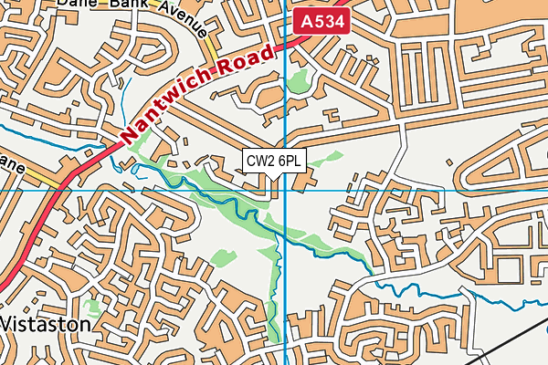 Pebble Brook Primary School map (CW2 6PL) - OS VectorMap District (Ordnance Survey)