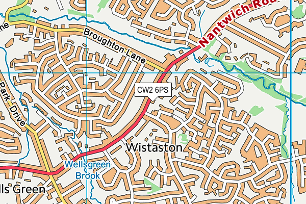 CW2 6PS map - OS VectorMap District (Ordnance Survey)