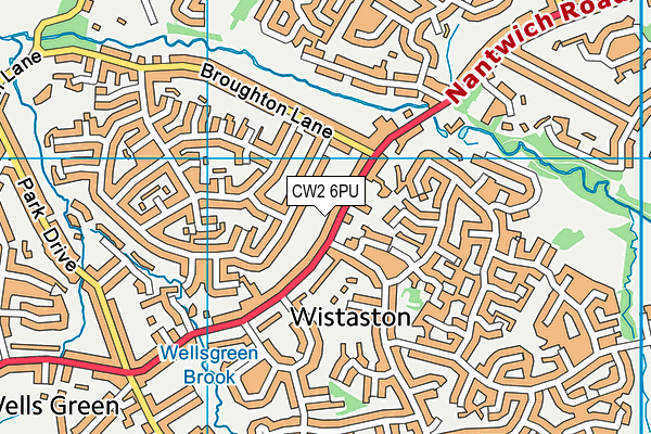 CW2 6PU map - OS VectorMap District (Ordnance Survey)