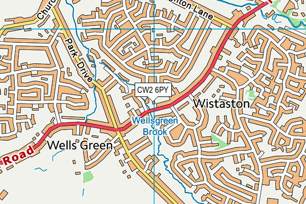 CW2 6PY map - OS VectorMap District (Ordnance Survey)