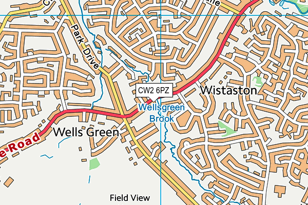CW2 6PZ map - OS VectorMap District (Ordnance Survey)