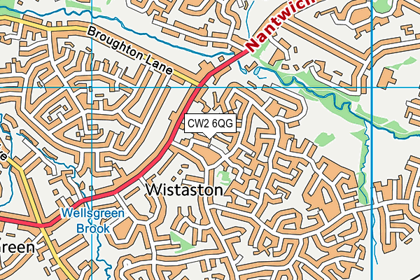 CW2 6QG map - OS VectorMap District (Ordnance Survey)