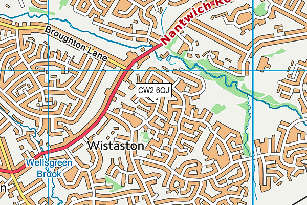 CW2 6QJ map - OS VectorMap District (Ordnance Survey)