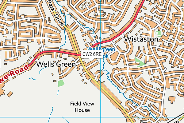 CW2 6RE map - OS VectorMap District (Ordnance Survey)