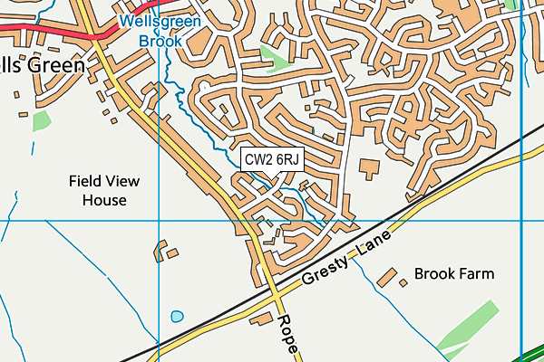 CW2 6RJ map - OS VectorMap District (Ordnance Survey)