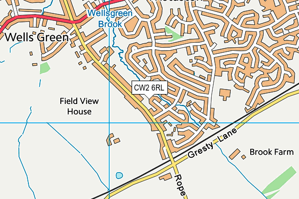 CW2 6RL map - OS VectorMap District (Ordnance Survey)