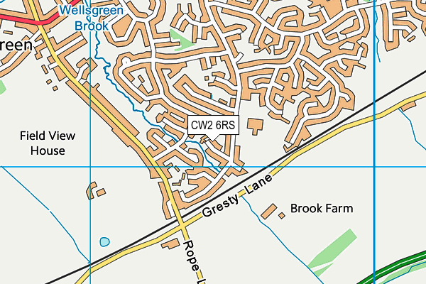 CW2 6RS map - OS VectorMap District (Ordnance Survey)