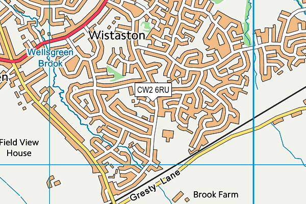 CW2 6RU map - OS VectorMap District (Ordnance Survey)