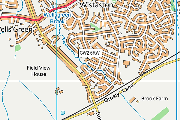 CW2 6RW map - OS VectorMap District (Ordnance Survey)