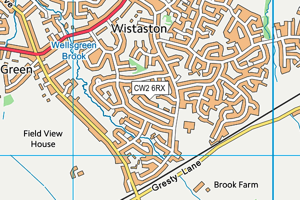 CW2 6RX map - OS VectorMap District (Ordnance Survey)
