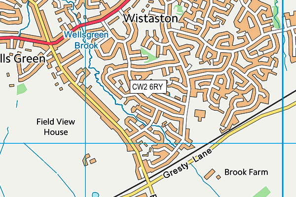 CW2 6RY map - OS VectorMap District (Ordnance Survey)