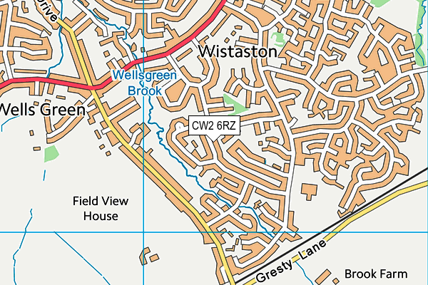 CW2 6RZ map - OS VectorMap District (Ordnance Survey)