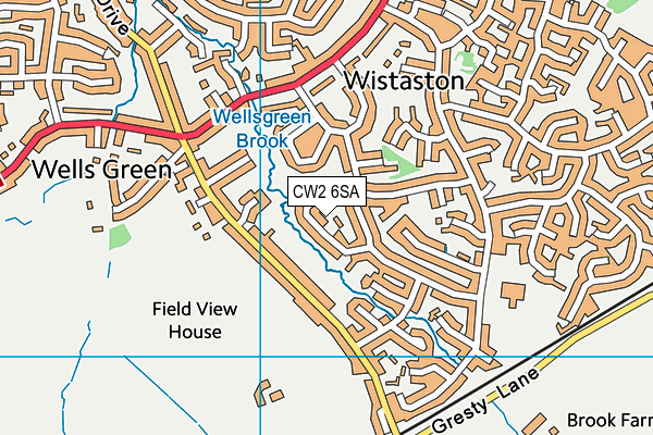 CW2 6SA map - OS VectorMap District (Ordnance Survey)