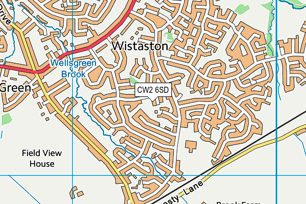 CW2 6SD map - OS VectorMap District (Ordnance Survey)