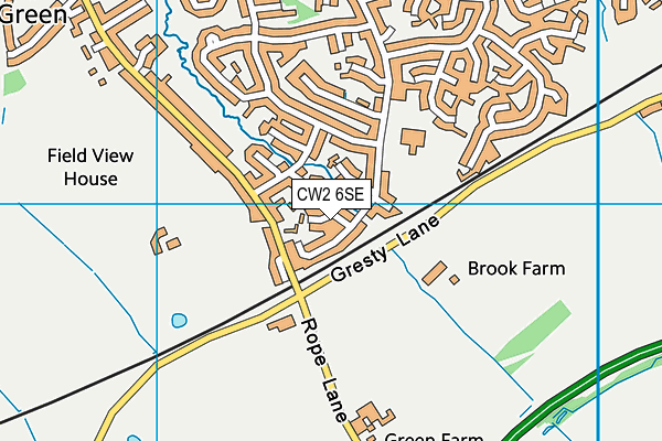 CW2 6SE map - OS VectorMap District (Ordnance Survey)