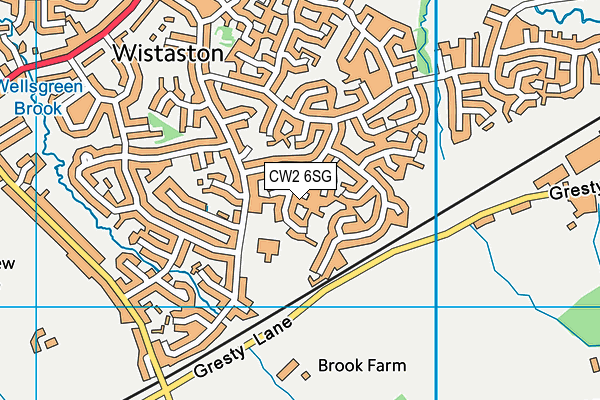 CW2 6SG map - OS VectorMap District (Ordnance Survey)