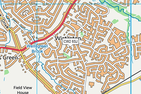 CW2 6SJ map - OS VectorMap District (Ordnance Survey)