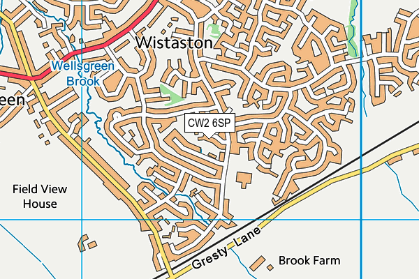 CW2 6SP map - OS VectorMap District (Ordnance Survey)