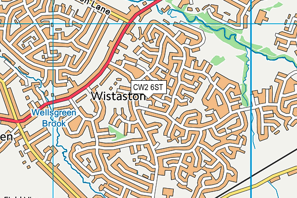 CW2 6ST map - OS VectorMap District (Ordnance Survey)