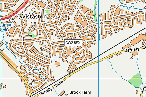 CW2 6SX map - OS VectorMap District (Ordnance Survey)